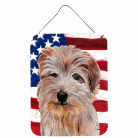 Norfolk Terrier #2 USA American Flag Wall or Door Hanging Prints