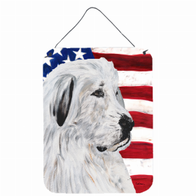 Great Pyrenees USA American Flag Wall or Door Hanging Prints