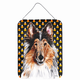 Collie Candy Corn Halloween Design Wall or Door Hanging Prints