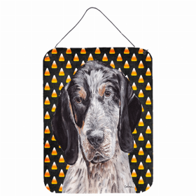 Bluetick Coonhound Candy Corn Halloween Design Wall or Door Hanging Prints