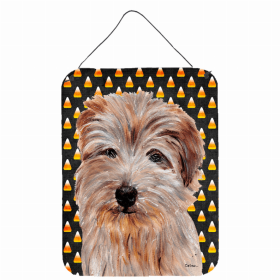 Norfolk Terrier #2 Candy Corn Halloween Design Wall or Door Hanging Prints