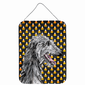 Scottish Deerhound #2 Candy Corn Halloween Design Wall or Door Hanging Prints