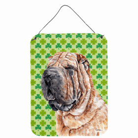 Shar Pei St. Patrick's Day Shamrock Portrait Design Wall or Door Hanging Prints