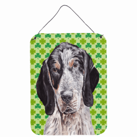 Bluetick Coonhound #2 St. Patrick's Day Shamrock Portrait Design Wall or Door Hanging Prints