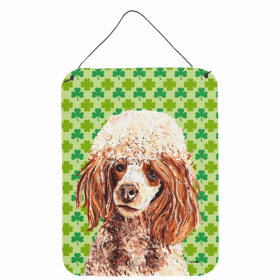 Poodle #2 St. Patrick's Day Shamrock Portrait Design Wall or Door Hanging Prints