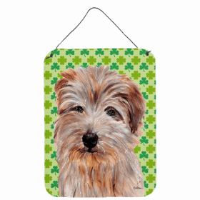 Norfolk Terrier #2 St. Patrick's Day Shamrock Portrait Design Wall or Door Hanging Prints