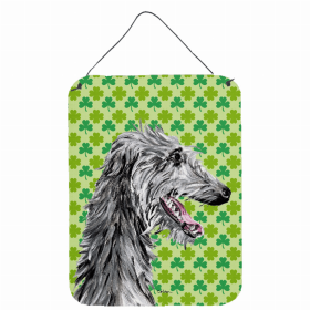 Scottish Deerhound #2 St. Patrick's Day Shamrock Portrait Design Wall or Door Hanging Prints