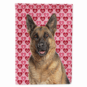 German Shepherd Hearts Love and Valentine's Day Portrait Flag Garden Size