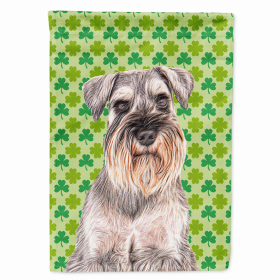 Schnauzer #2 St. Patrick's Day Shamrock Portrait Flag Garden Size