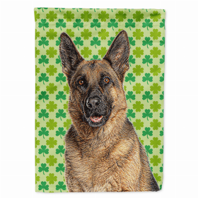 German Shepherd St. Patrick's Day Shamrock Portrait Flag Garden Size