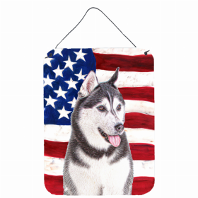 Alaskan Malamute USA American Flag Wall or Door Hanging Prints