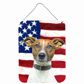 Jack Russell Terrier USA American Flag Wall or Door Hanging Prints