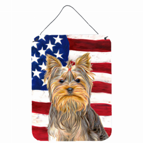 Yorkie #4 USA American Flag Wall or Door Hanging Prints