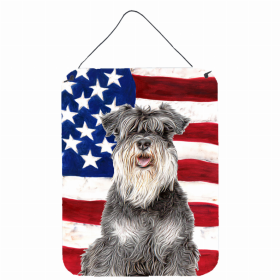 Schnauzer USA American Flag Wall or Door Hanging Prints