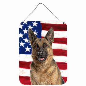 German Shepherd USA American Flag Wall or Door Hanging Prints