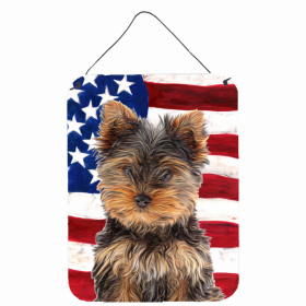 Yorkie #3 USA American Flag Wall or Door Hanging Prints