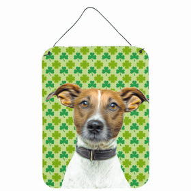 Jack Russell Terrier St. Patrick's Day Shamrock Portrait Design Wall or Door Hanging Prints