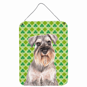 Schnauzer #2 St. Patrick's Day Shamrock Portrait Design Wall or Door Hanging Prints