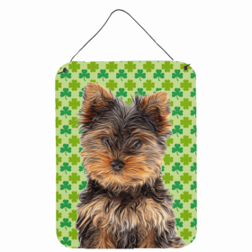 Yorkie #2 St. Patrick's Day Shamrock Portrait Design Wall or Door Hanging Prints