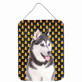 Alaskan Malamute Candy Corn Halloween Design Wall or Door Hanging Prints