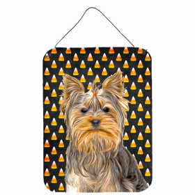 Yorkie 1 Candy Corn Halloween Design Wall or Door Hanging Prints