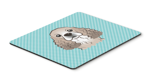 Cocker Spaniel Blue Checkerboard Design Hot Pad or Trivet