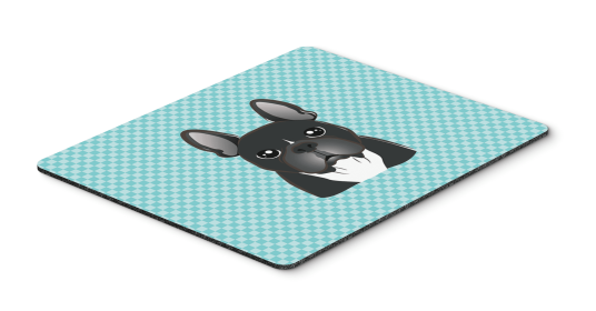 French Bulldog - Black - Blue Checkerboard Design Hot Pad or Trivet