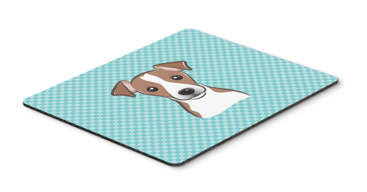 Jack Russell Terrier Blue Checkerboard Design Hot Pad or Trivet