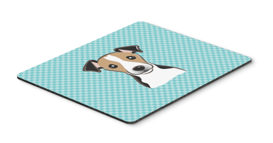 Jack Russell Terrier - Tricolor - Blue Checkerboard Design Hot Pad or Trivet