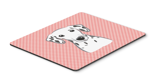 Dalmatian Pink Checkerboard Design Mouse Pad