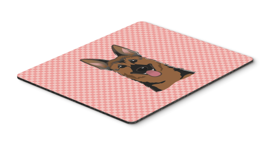 German Shepherd Pink Checkerboard Design Mouse Pad