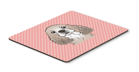 Cocker Spaniel Pink Checkerboard Design Mouse Pad