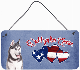 Alaskan Malamute 1 Woof If You Love America Dog Artwork Wall or Door Hanging Prints