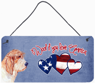 Petit Basset Griffon Vendeen Woof If You Love America Dog Artwork Wall or Door Hanging Prints