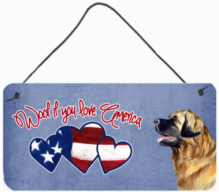 Leonberger Woof If You Love America Dog Artwork Wall or Door Hanging Prints