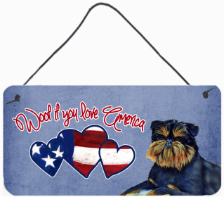 Brussels Griffon 1 Woof If You Love America Dog Artwork Wall or Door Hanging Prints