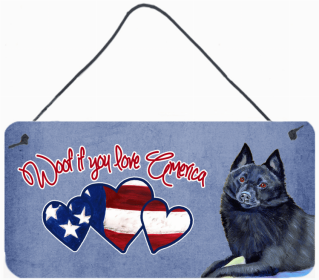 Schipperke Woof If You Love America Dog Artwork Wall or Door Hanging Prints