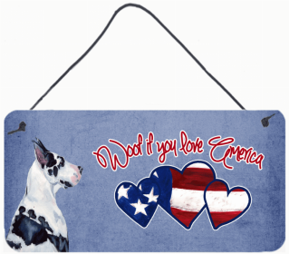 Great Dane 1 Woof If You Love America Dog Artwork Wall or Door Hanging Prints