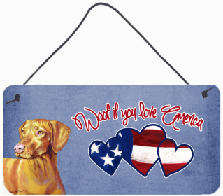 Vizsla 1 Woof If You Love America Dog Artwork Wall or Door Hanging Prints