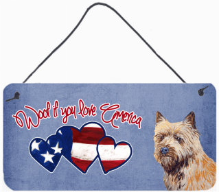 Cairn Terrier 1 Woof If You Love America Dog Artwork Wall or Door Hanging Prints