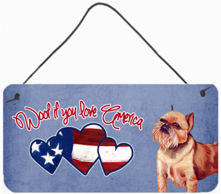 Brussels Griffon 2 Woof If You Love America Dog Artwork Wall or Door Hanging Prints