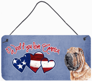 Shar Pei Woof If You Love America Dog Artwork Wall or Door Hanging Prints