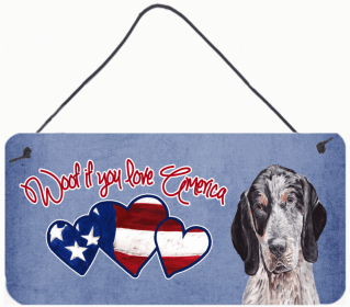 Bluetick Coonhound 1 Woof If You Love America Dog Artwork Wall or Door Hanging Prints