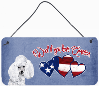 Poodle 3 Woof If You Love America Dog Artwork Wall or Door Hanging Prints