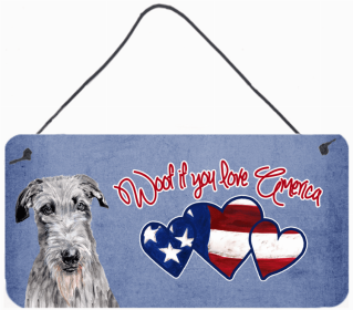 Scottish Deerhound 1 Woof If You Love America Dog Artwork Wall or Door Hanging Prints