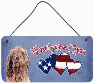 Otterhound 2 Woof If You Love America Dog Artwork Wall or Door Hanging Prints