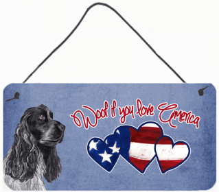 Cocker Spaniel 1 Woof If You Love America Dog Artwork Wall or Door Hanging Prints