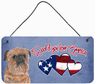 Brussels Griffon 3 Woof If You Love America Dog Artwork Wall or Door Hanging Prints