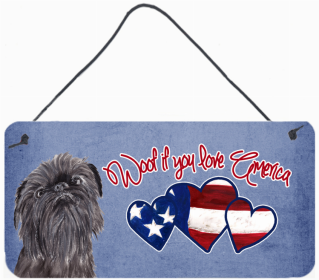 Brussels Griffon 4 Woof If You Love America Dog Artwork Wall or Door Hanging Prints