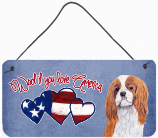 Cavalier King Charles Spaniel 1 Woof If You Love America Dog Artwork Wall or Door Hanging Prints